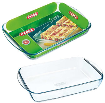 Pyrex 2x Glazen Ovenschalen 2,6 En 3,7 Liter - Ovenschalen Transparant