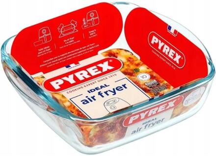 Pyrex Airfryer vierkante schaal 1L transparant