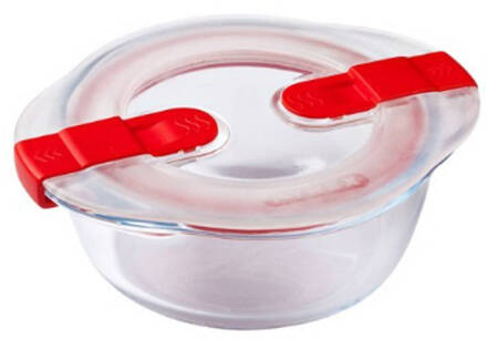 Pyrex Cook & Go Schaal Rond met Deksel 1,1 liter Set van 3 Stuks Wit