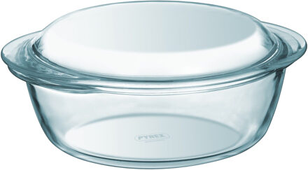 Pyrex ronde glazen ovenschaal met deksel - 1,3 liter - 21 x 18 x 10 cm - Ovenschotel schalen