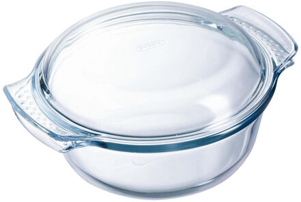 Pyrex ronde glazen ovenschaal met deksel - 1,4 liter - 21 x 18 x 10 cm - Ovenschotel schalen