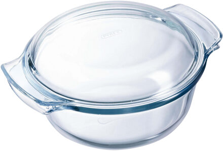 Pyrex ronde glazen ovenschaal met deksel - 3 liter - 27 x 23 x 11 cm - Ovenschotel schalen