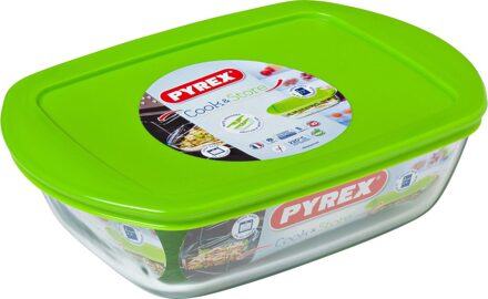 Pyrex Schaal Rechthoek met Deksel, 1,1 liter - Pyrex Cook & Store Transparant