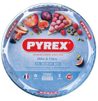 Pyrex Taartvorm Rond, 25 cm - Pyrex Bake & Enjoy Transparant