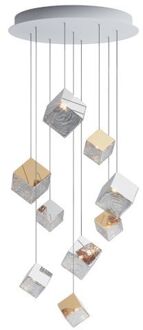 Pyrite 9 pcs Hanglamp - 4x goud 5x zilver