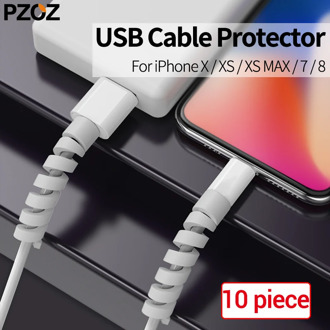 PZOZ 10pcs Cable Protector Saver Cover Anti-Break Universal Cable Winder for Apple IPhone 7 8 X xs USB Charger Cable Protection