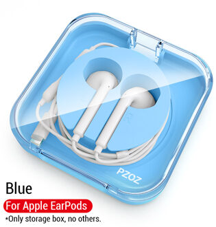 PZOZ Oortelefoon Cases Voor Apple EarPods vast Oortelefoon Hoofdtelefoon Accessoires Opslag Draagtas Hard Bag Box Case Voor EarPod blauw