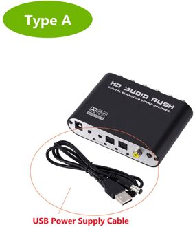 Pzzpss Digitaal Naar Analoog 5.1 Kanaals Stereo AC3 Audio Converter Optische Spdif Coaxiale Aux 3.5Mm Naar 6 Rca Sound decoder Versterker met Power Supply