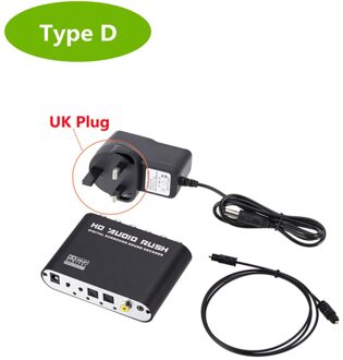Pzzpss Digitaal Naar Analoog 5.1 Kanaals Stereo AC3 Audio Converter Optische Spdif Coaxiale Aux 3.5Mm Naar 6 Rca Sound decoder Versterker met UK plug