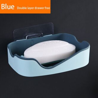Q #1 Pcs Draagbare Zeepkist Badkamer Opslag Lade Badkamer Opbergdoos Badkamer Douche Benodigdheden Badkamer Gadget Container blauw