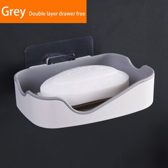 Q 1 Pcs Draagbare Zeepkist Badkamer Opslag Lade Badkamer Opbergdoos Badkamer Douche Benodigdheden Badkamer Gadget Container grijs / 1stk