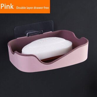 Q #1 Pcs Draagbare Zeepkist Badkamer Opslag Lade Badkamer Opbergdoos Badkamer Douche Benodigdheden Badkamer Gadget Container roze