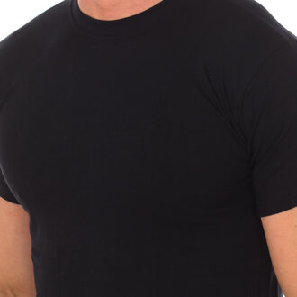 Q-EN1003 heren t-shirt met korte mouwen aan de binnenkant Zwart - 2XL