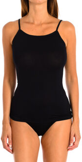 Q-EN700 T-shirt met kant voor dames - maat S Zwart