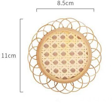 # Q Japanse Stijl Handgemaakte Bamboe Coaster Bekerhouder Pot Pad Geweven Schotel Thee Mat Rotan Geweven Bekerhouder Coaster servies