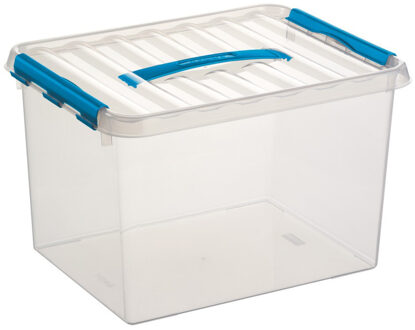 Q-line opbergbox 22L transparant blauw - 40 x 30 x 26 cm