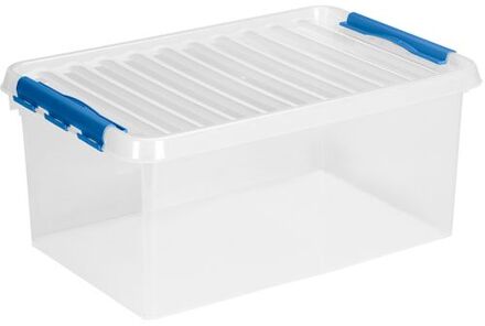 Q-line opbergbox 45L transparant blauw