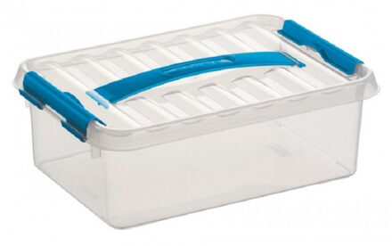 Q-line opbergbox 4L transparant blauw - 30 x 20 x 10,4 cm