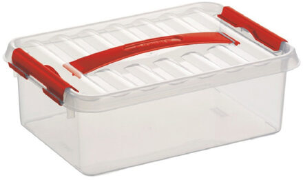 Q-line opbergbox 4L transparant rood - 30 x 20 x 10,4 cm