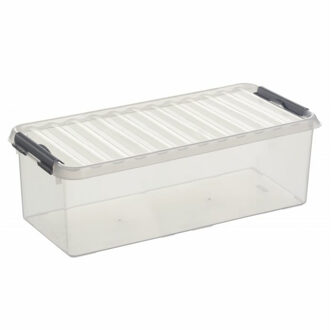 Q-line opbergbox 9,5L transparant metaal - 48,5 x 19 x 14,7 cm Grijs