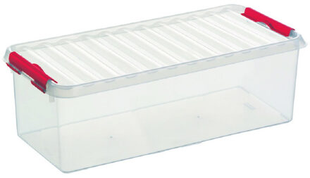 Q-line opbergbox 9,5L transparant rood - 48,5 x 19 x 14,7 cm