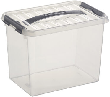 Q-line opbergbox 9L transparant metaal - 30,7 x 20 x 22,3 cm Grijs