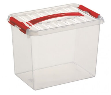Q-line opbergbox 9L transparant rood - 30,7 x 20 x 22,3 cm