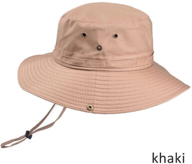 Q Mannen Cap Zomer Vissen Hoed Uv-bescherming Vrouwen Visser Cap Outdoor Unisex Zonnehoed Opvouwbare Bergbeklimmen Hoeden Mannen Emmer Hoed khaki