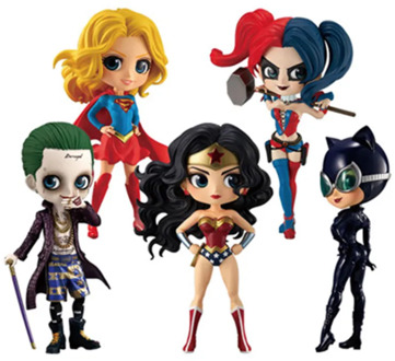 Q posket Wonder Woman Harley Quinn Joker Superhero PVC Action Figure Anime Figurines Collectible Dolls Kids Toys