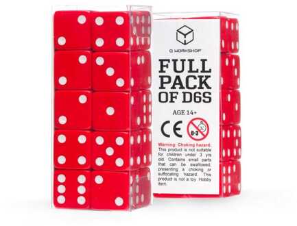 Q Workshop Dice Set Full Pack D6 Red (20)