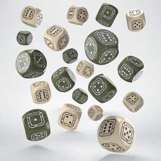 Q Workshop Fortress Compact D6 Dice Set Beige&Olive (20)