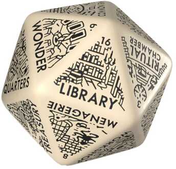 Q Workshop Viridian Jumbo Dice Dungeon Room Generator D20 Beige