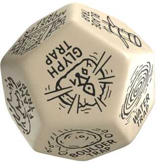 Q Workshop Viridian Jumbo Dice Trap Generator Die D12 Beige