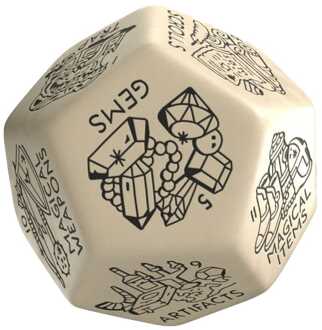 Q Workshop Viridian Jumbo Dice Treasure Generator Die D12 Beige