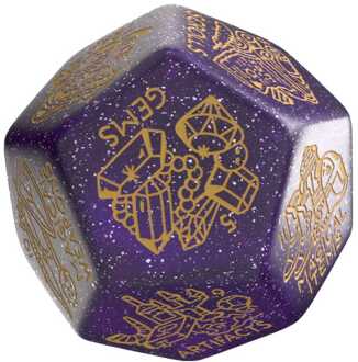 Q Workshop Viridian Jumbo Dice Treasure Generator Die D12 Shimmering Purple