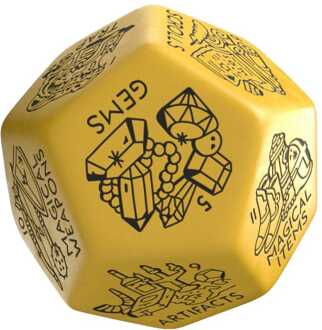Q Workshop Viridian Jumbo Dice Treasure Generator Die D12 Yellow