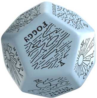 Q Workshop Viridian Jumbo Dice Weather Generator Die D12 Blue