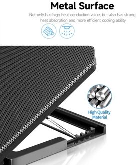 Q100 Laptop Cooler 2-fan Laptop Cooling Stand Low Noise Design with 4-level Adjustable Height Dual USB Ports Wide Compatibility