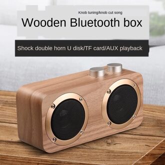 Q7Retro Hout Bluetoothwireless Subwoofer Thuis Mobiele Telefoon Computer Creatieve Audio Een Stuk Speler Sets