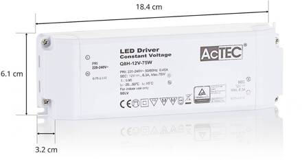 Q8H LED driver CV 12V, 75W wit