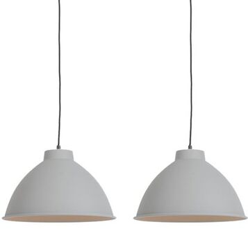 QAZQA Anterio eco - Hanglamp - 2 lichts - H 1600 mm - Grijs