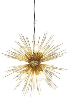 QAZQA Art Deco Hanglamp Goud 6-lichts - Broom