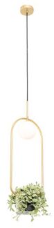 QAZQA Art deco hanglamp goud met wit glas - Isabella