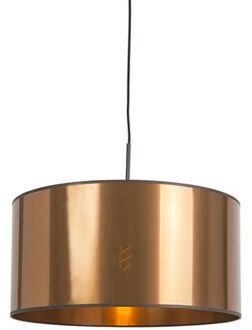 QAZQA Art Deco Hanglamp Wit Met Koperen Kap 50 Cm - Combi 1