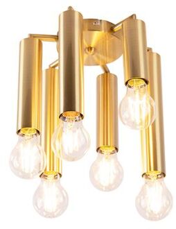 QAZQA Art Deco Plafondlamp Goud 6-lichts -tubi
