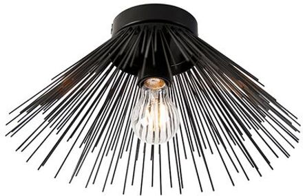 QAZQA Art Deco plafondlamp zwart - Broom