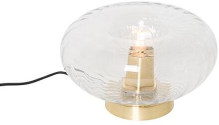 QAZQA Art Deco tafellamp goud met glas - Ayesha