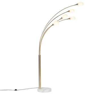 QAZQA Art Deco Vloerlamp Goud 5-lichts - Sixties Marmo