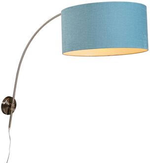 QAZQA Boog - Wand booglamp - 1 lichts - D 890 mm - blauw