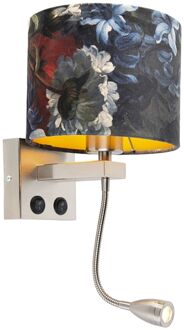 QAZQA brescia - Wandlamp - 1 lichts - D 210 mm - Blauw